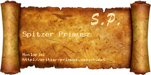 Spitzer Primusz névjegykártya